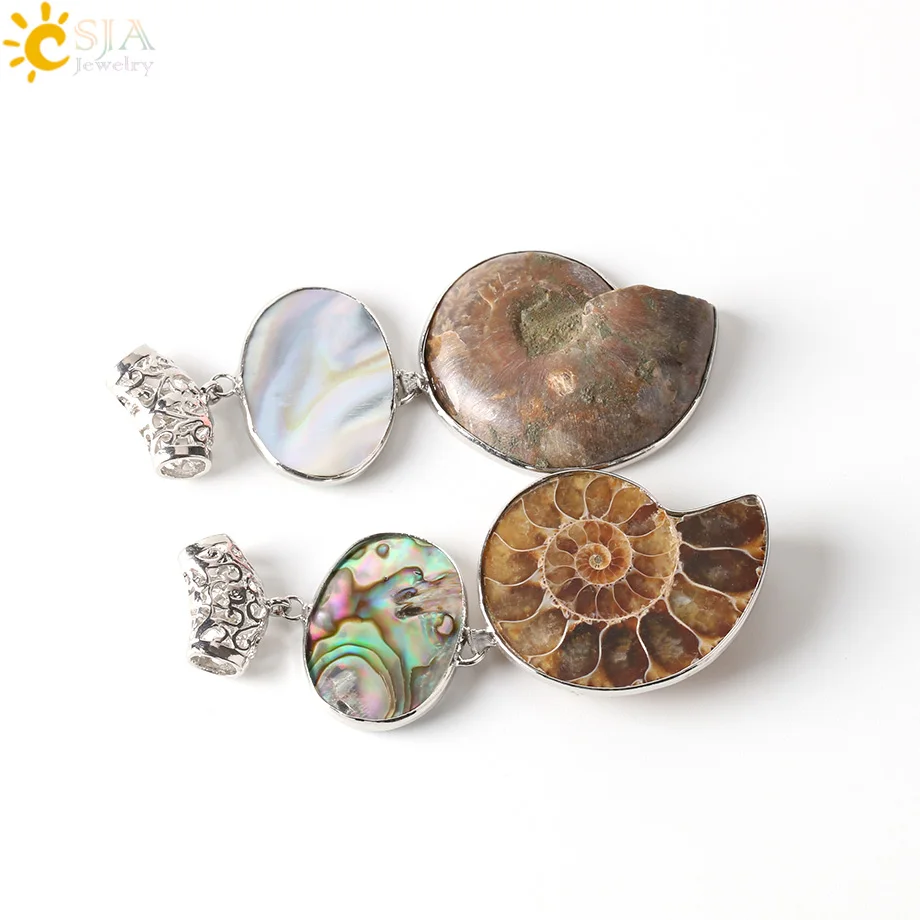 Натуральный абаллоновый кулон CSJA подвеска в виде ракушки с окаменелостями для