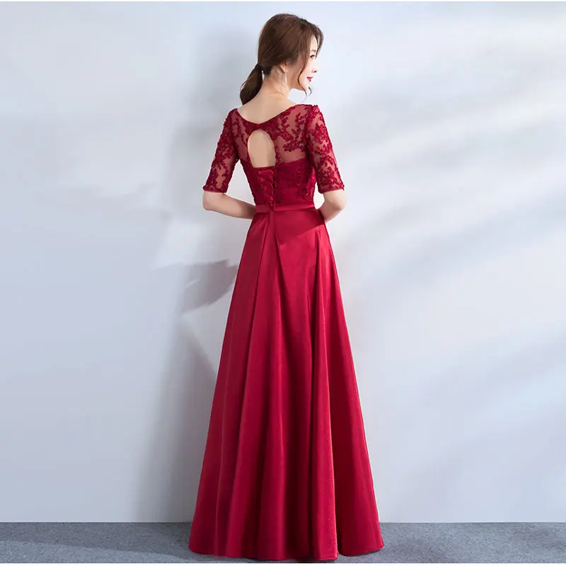 FADISTEE Новое поступление вечерние платья Vestido de Festa ТРАПЕЦИЕВИДНОЕ платье для выпускного вечера Robe De Soiree кружевное атласное платье с короткими рукавами