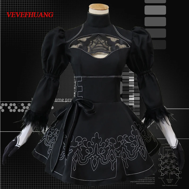 VEVEFHUANG Nier Automata Косплей Костюм Yorha 2B сексуальная одежда костюм для игр женские