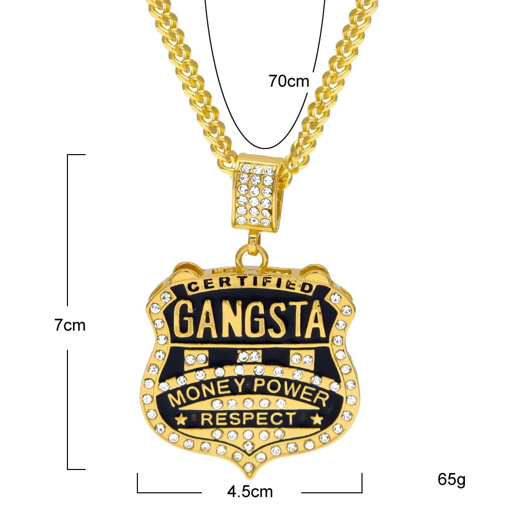 Лидер продаж хип хоп ювелирные изделия щит гангста стразы ожерелье с кулоном