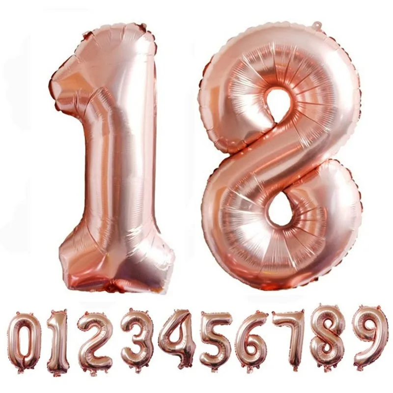 32 дюйма розовое золото Количество воздушных шаров надувной воздушный шарик