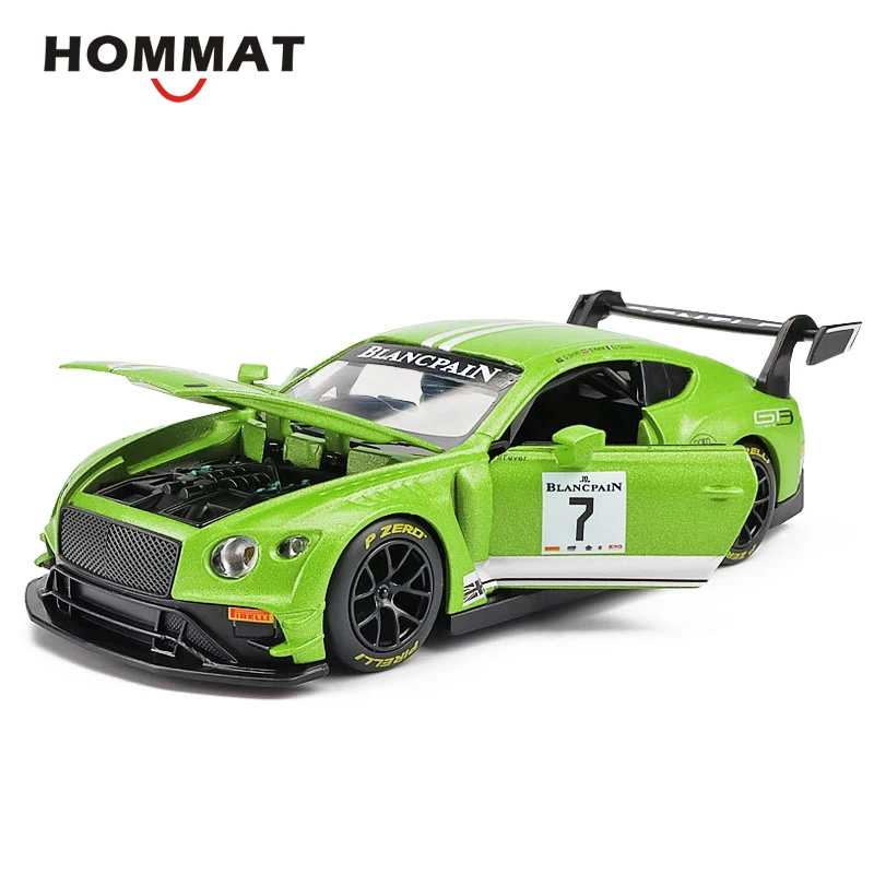 Модель гоночного автомобиля HOMMAT в масштабе 1:32 Bentley Continental GT3 литой игрушечный