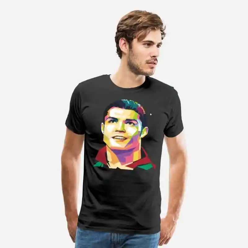 Мужская футболка Cristiano Ronaldo хлопковая дышащая Футболка с принтом для футбольного