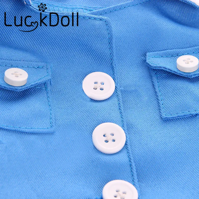 Пижама LUCKDOLL с воротником в морском стиле подходит для 18-дюймовых американских