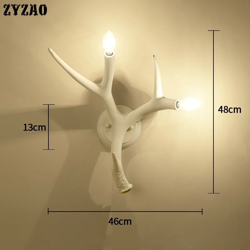 

Modern Country Wall Deco Wall Lamps Living Room Creative Antlers Wall Lights Personality Aisle Wall Art Bedside Bedroom Led Lamp