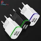 CinkeyPro 2-Ports USB Charger for XiaoMi iPhone 7 8 Samsung LED Light 5V2.1A Fast Charging Mobile Phone Universal Wall Adapter