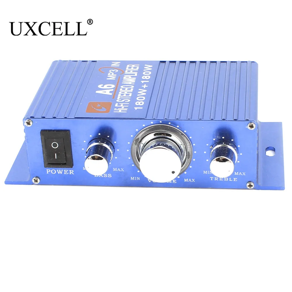 UXCELL DC 12 В 180 Вт автомобильный синий Алюминиевый мини Hifi стерео аудио усилитель