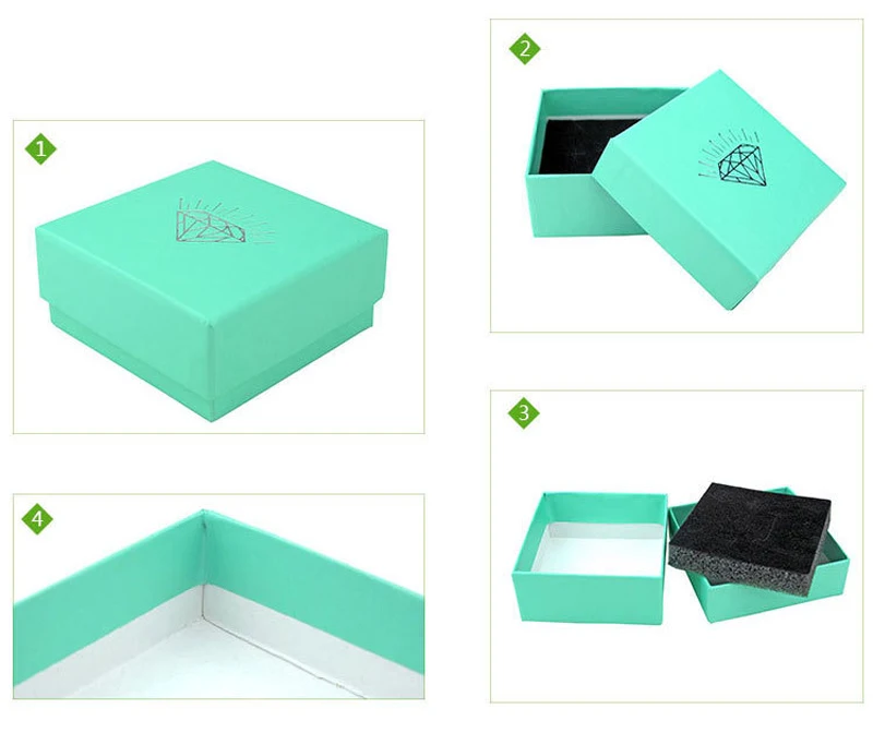IDESTINY 11.11 High Quality Paper Packaging Blue Color Gift Boxes with Diamond Wholesale Jewelery Pendant Box Size 7.5*7.5*3.5cm | Украшения