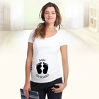 Одежда для беременных женщин футболка с мультяшным принтом для беременных Летняя Повседневная Женская Футболка для беременных