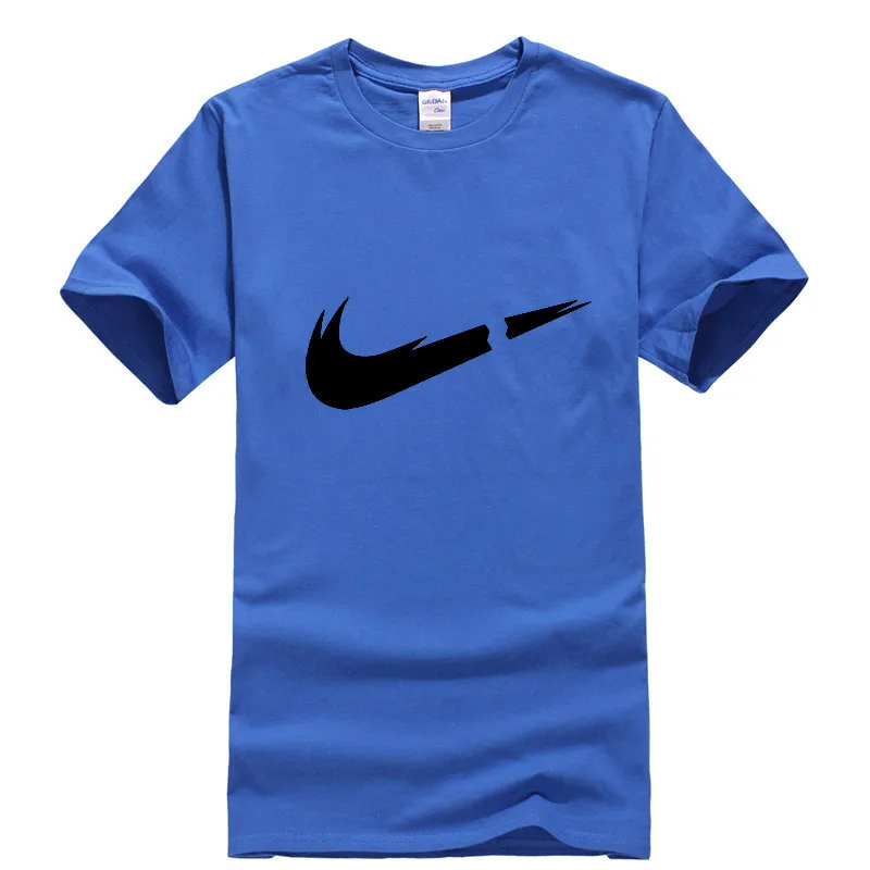 Повседневная Хлопковая мужская футболка с принтом логотипа модная короткими