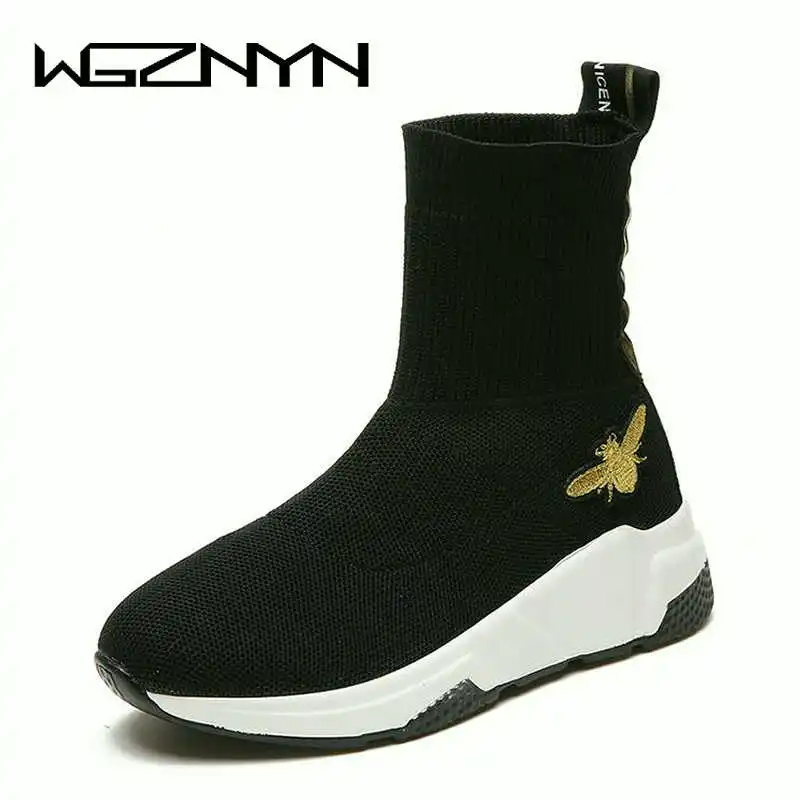 WGZNYN; коллекция года; эластичные носки; tenis feminino; женская повседневная обувь; женские ботинки; высокие модные женские кроссовки; W504
