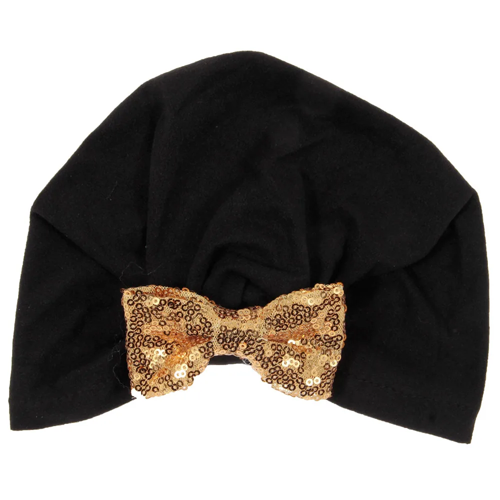 Милая Шапка тюрбан с бантом для маленьких девочек детские шапки из хлопковой