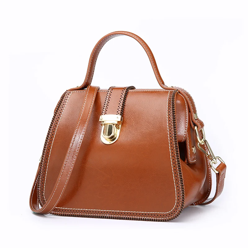 

New Arrival Women Handbag 100% Genuine Leather Fashion Shoulder Bag Small Casual Cross Body Bag Retro Totes bowknot