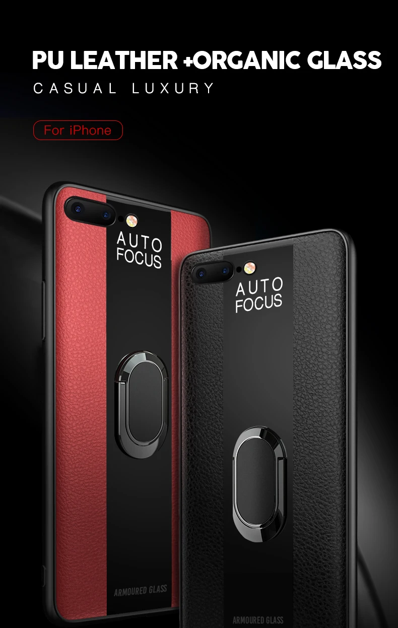Роскошный мягкий силиконовый кожаный чехол для iPhone X, XR, XS Max, 7, 8 Plus, 6, 6S Plus, автомобильный магнитный держатель, подставка, стеклянный чехол