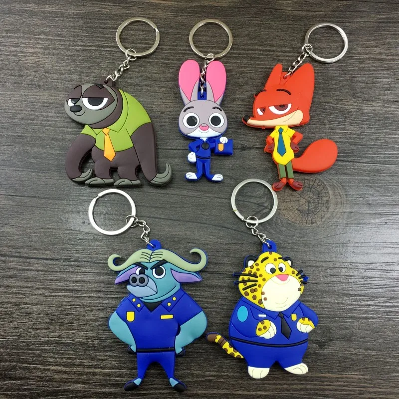 Zootopia Джуди кролик Нк Лиса лень bradypod Брелок Мультфильм Цифры брелок кольцо