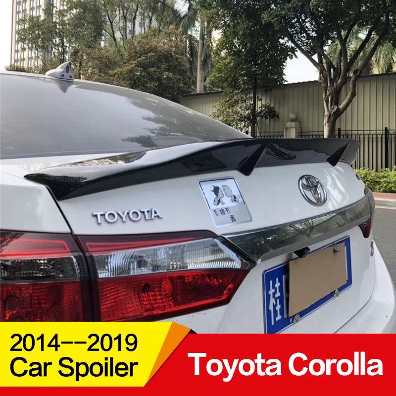 Использовать для Toyota corolla спойлер 15 16 17 18 год Левин Глянцевая углеродное волокно/FRP заднее крыло R стиль аксессуары