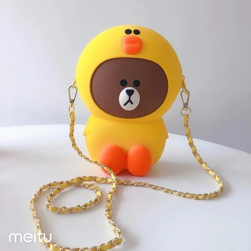 Милый корейский мультфильм силикагель ID карты держатель банк карты пакеты хранения автобус пройти телефон девушки кошелек помада каваи подарки - Цвет: 3
