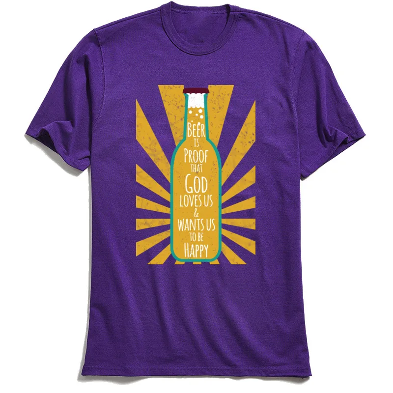 Мужские футболки с надписью God Loves Us летние топы футболка Beer Lover из 100% хлопка