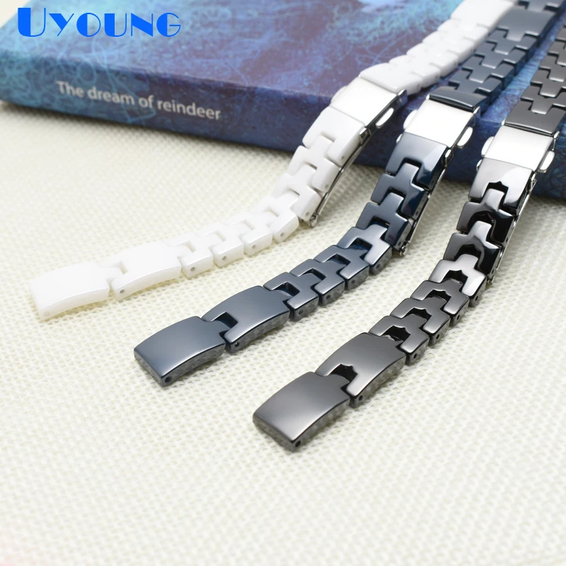 

10mm watchband ceramic watch strap women's band small bracelet wristwatches band black|white|blue|brown ceramic watch belt