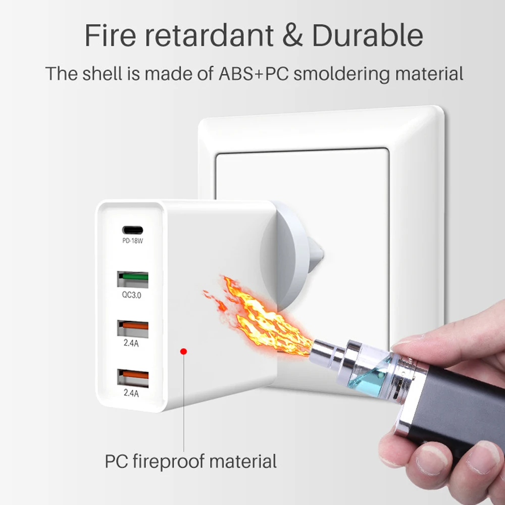 Быстрое настенное зарядное устройство USB-C QC 3 0 PD 18 Вт быстрая зарядка для Samsung S10 5G e