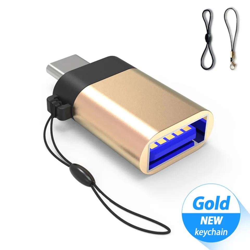 Usb type C OTG адаптер для huawei P20/mate 10/Pro Honor 9 Lite P9 Plus зарядный кабель USB-C к USB 3,0 type-C OTG мини конвертер - Цвет: gold