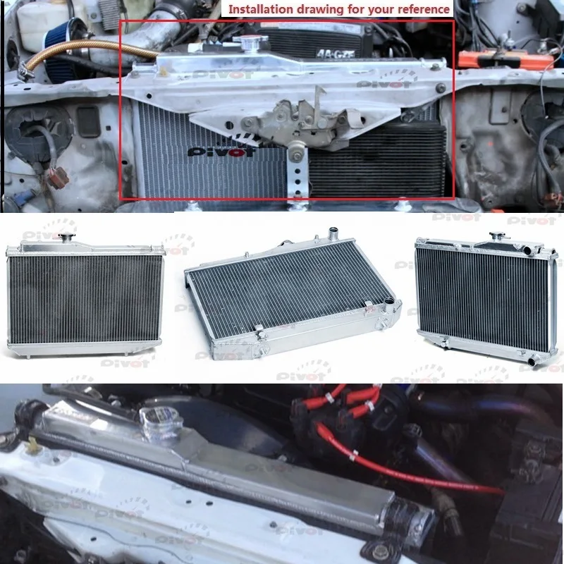 Гоночный ручной алюминиевый радиатор коробки передач(2 ряда) для Toyota Corolla 84-87 TK-R128RAD