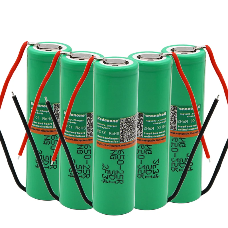 100% новый 18650DIY + провод HG2 18650 3000 mah заряжаемая электронная сигарета батарея высокой