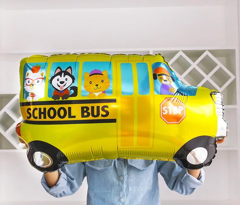 Bus Большой инженерный автомобиль фольгированный шар мальчик подарок с днем рождения украшения шары автомобили грузовик автобус Танк самолет поплавок с гелием - Цвет: Bus