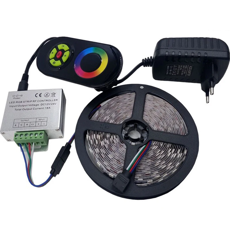 RGB Светодиодные ленты DC12V 5050SMD 2835SMD Гибкая свет Тирас + 2A мощности света гирлянды |