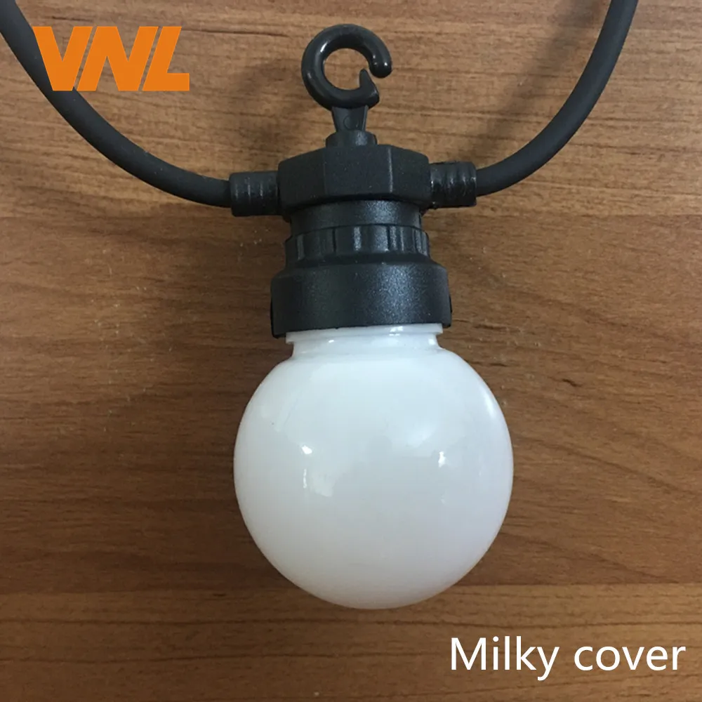 VNL IP65 RGB круглые G50 молочные лампочки соединяемые наружные гирлянды для свадьбы