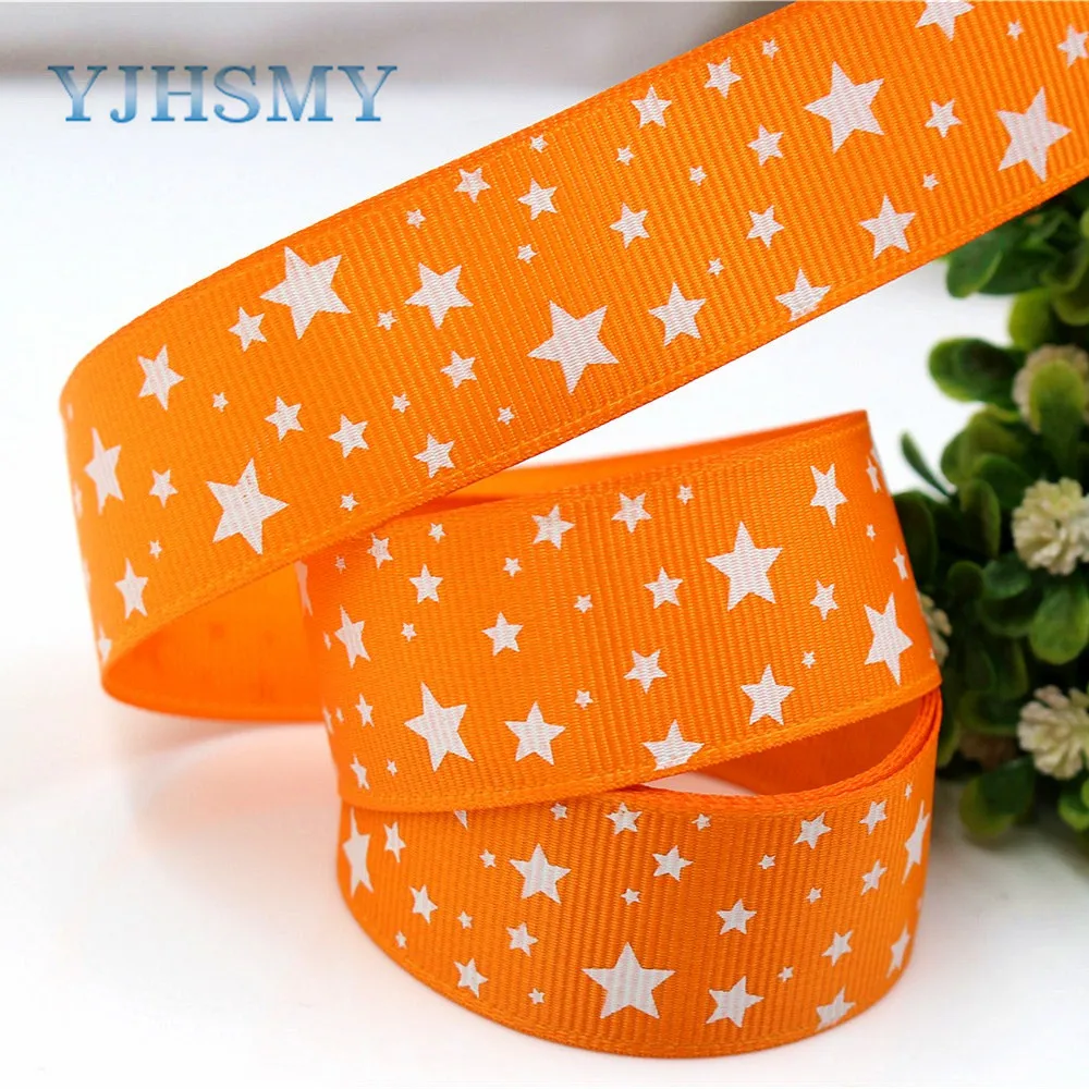 YJHSMY F-17630-237 25 мм 10 ярдов пентаграмма печатные ленты grosgrain DIY аксессуары для волос