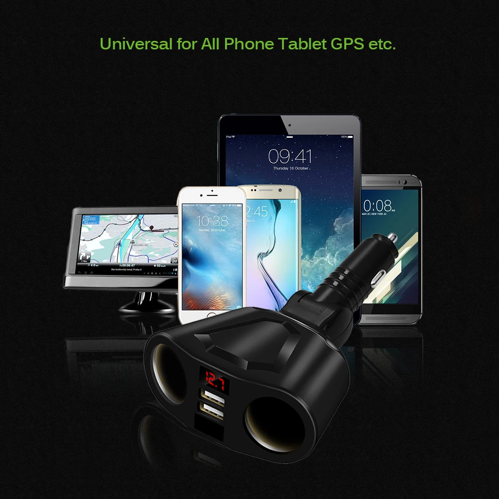 Автомобильное зарядное устройство Onever с двумя USB портами|Адаптер питания| |