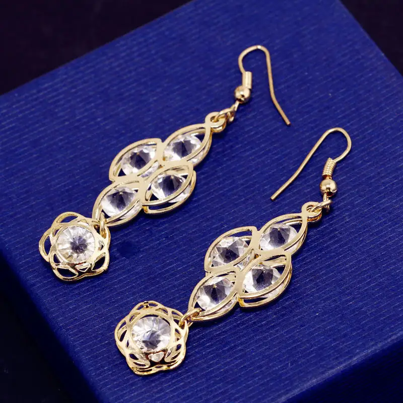 Чешские серьги мода оптовая продажа женщины сплав цинка серебро горный хрусталь