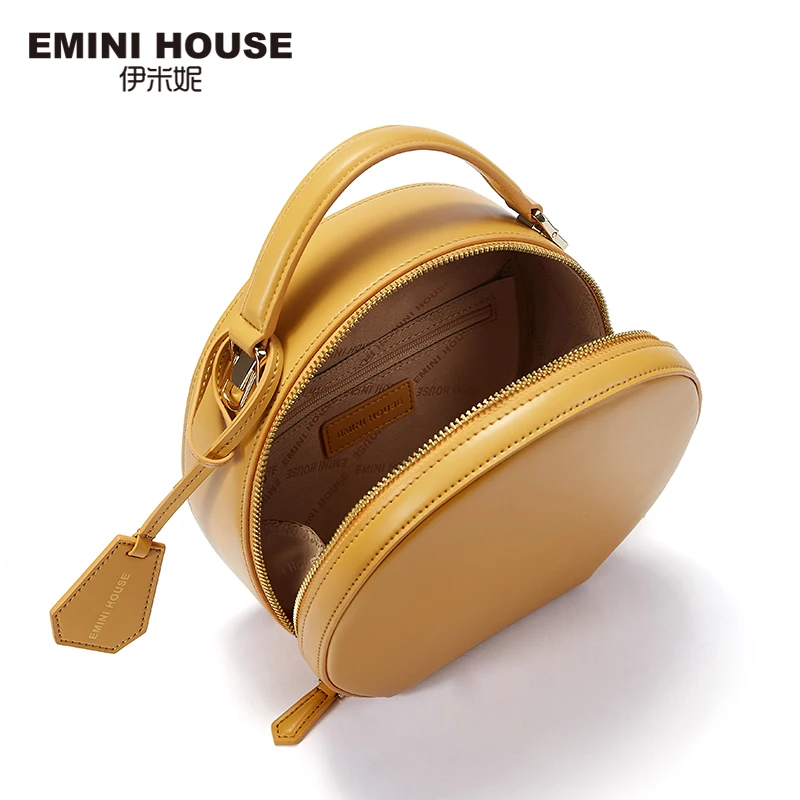 EMINI HOUSE модная круглая сумка роскошные сумки женские дизайнерские из спилка через