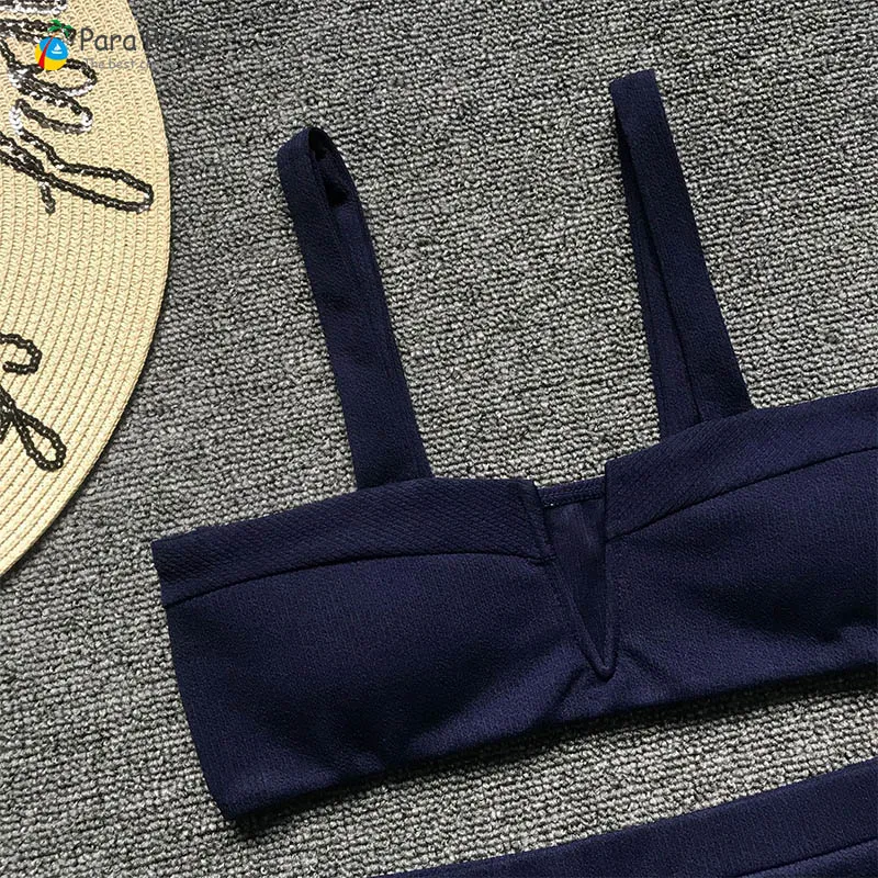 High Waist Swimsuit Women V Wire Push Up Bikini Set Top Style Thong Swimsuit High Waist Women Beach Bathing Suit