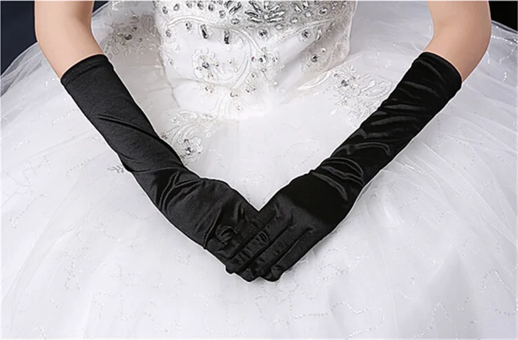 

Full Fingers Wrist Length Multi-color Simple Wedding Gloves for Brides Fashion Bridal Gloves Elegant Long Gloves