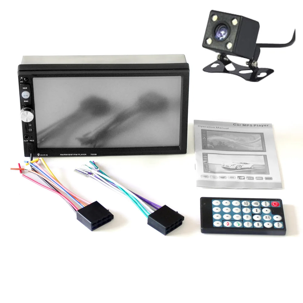 A Rradio-4led camera Автомобильная Радио 2 Din " сенсорный экран автомобильный мультимедийный плеер Зеркало Ссылка камера заднего вида oto teypleri Автомагнитола MP5 Автомобильный плеер - Цвет: A Rradio-4led camera