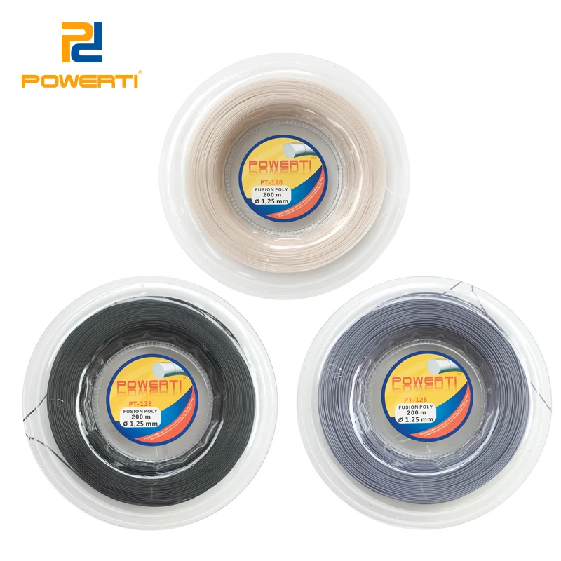Круглая Теннисная ракетка Powerti Fusion 200 м полиэстер 1 25 мм|tennis reel|polyester tennis stringsstring