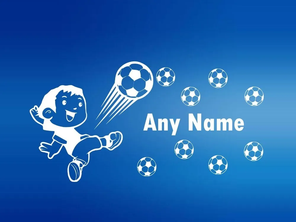 Персонализировать любое имя Футбол Винил съемная Наклейка на стену настенные