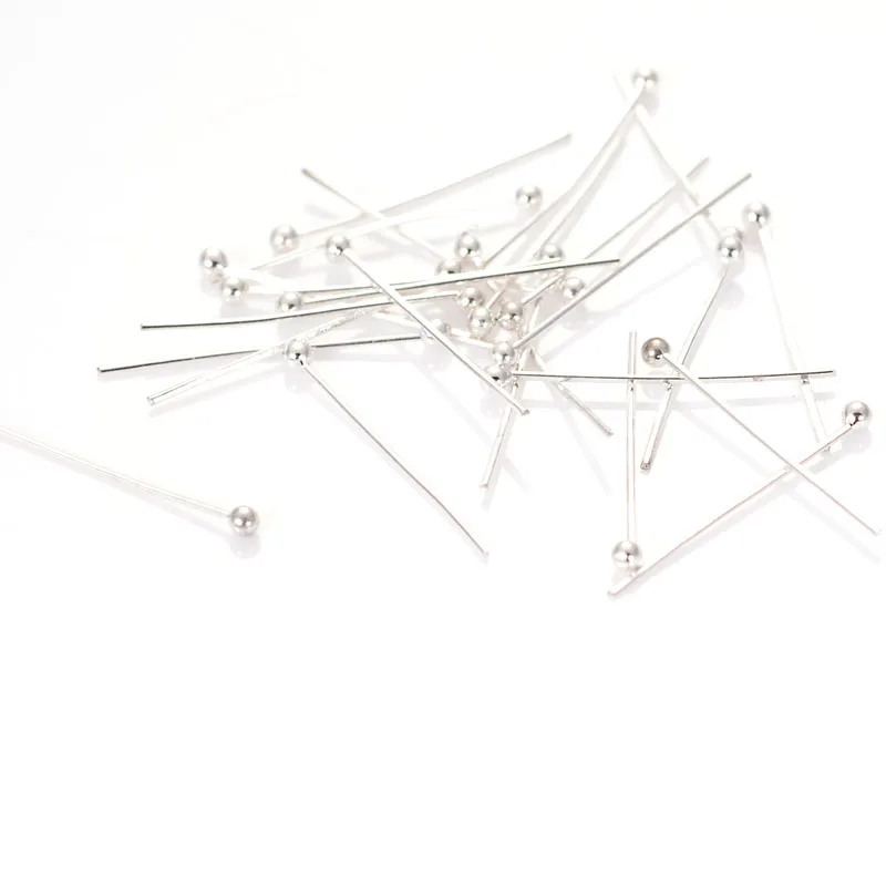 100 шт./лот Металлические Булавки с шариками серебристого цвета товары для