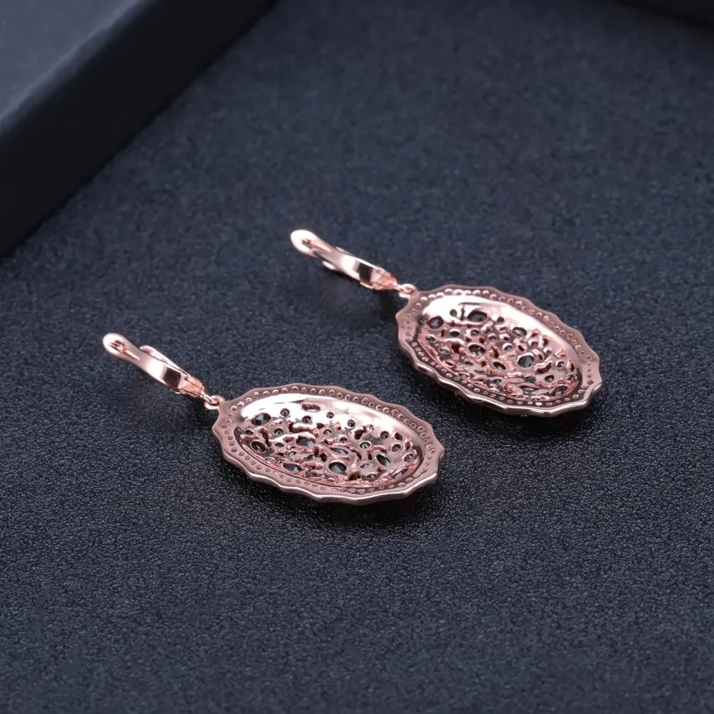 Серьги-подвески женские из серебра 925 пробы с натуральным красным гранатом |