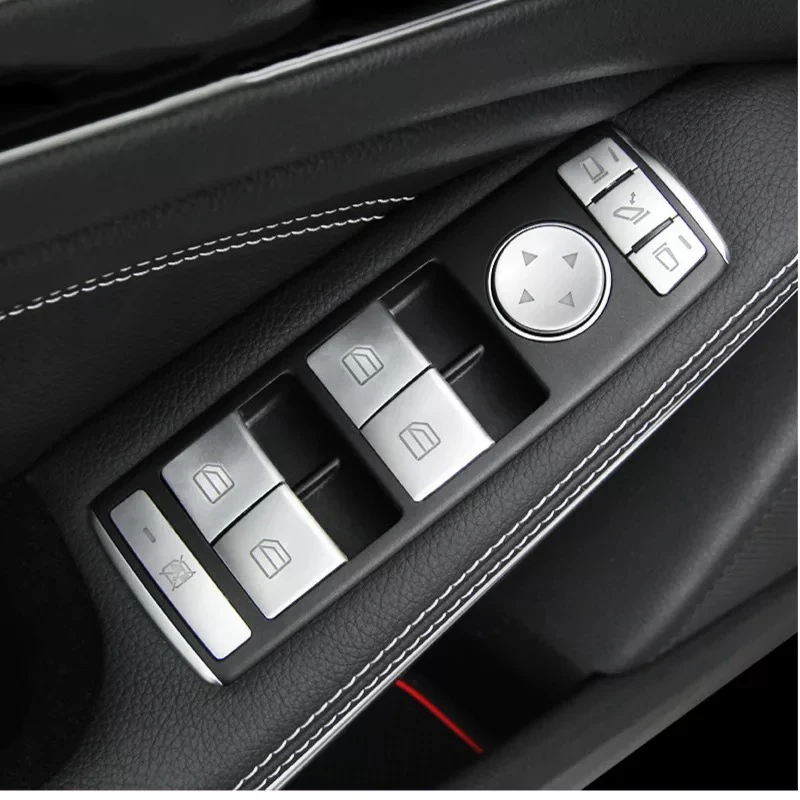 

Автомобильные аксессуары для Mercedes Benz A B C(W204) E(W212) GLA CLA GLK GL ML GLE class, кнопка переключателя стеклоподъемника автомобиля, наклейки