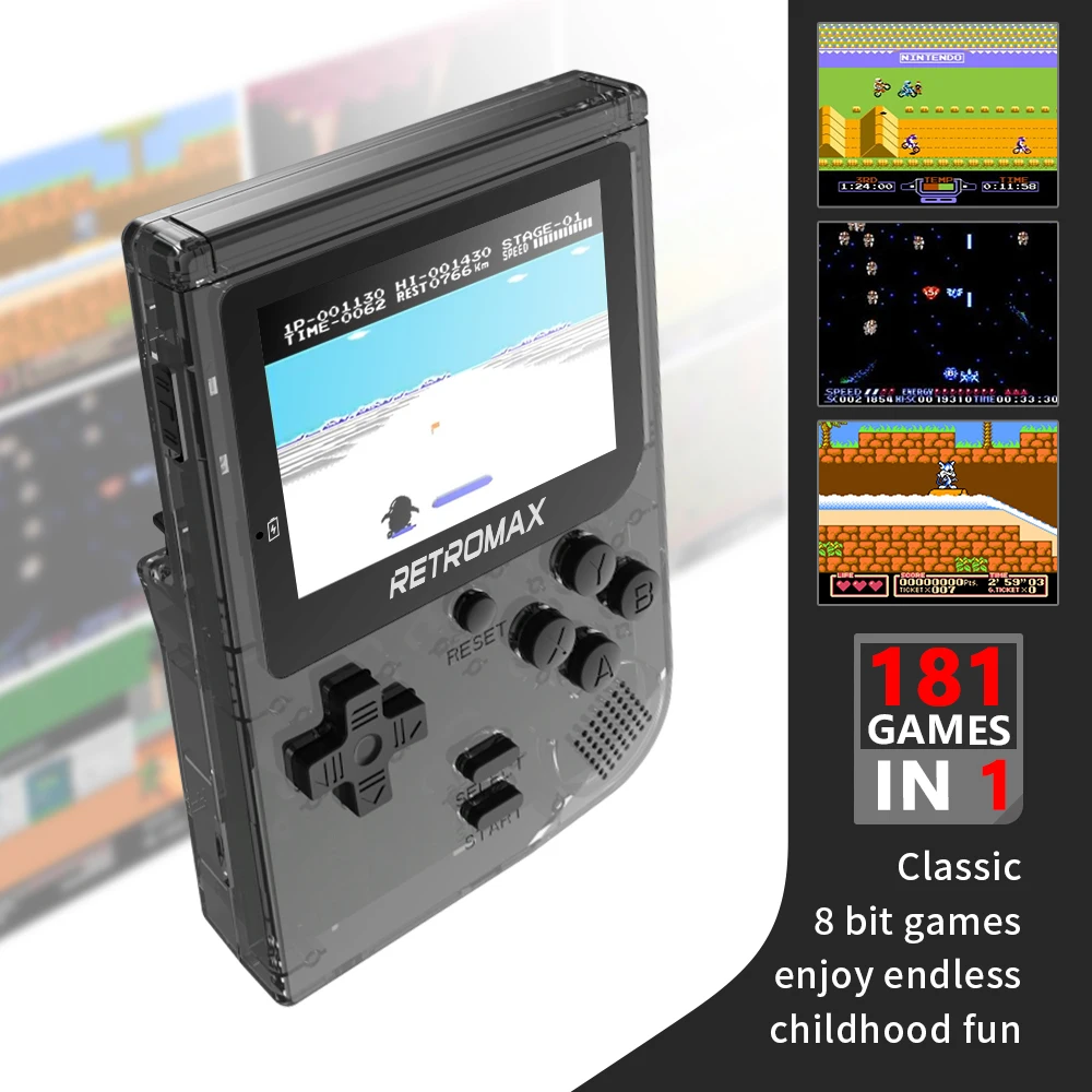 Данные лягушка Retromax 8 бит мини портативная игровая консоль встроенный 181 игр 3 дюймов ЖК-Видео игровой плеер детский подарок
