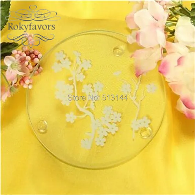 Бесплатная доставка 30 шт Цветочная тема вишневого цвета Стеклянные Подставки