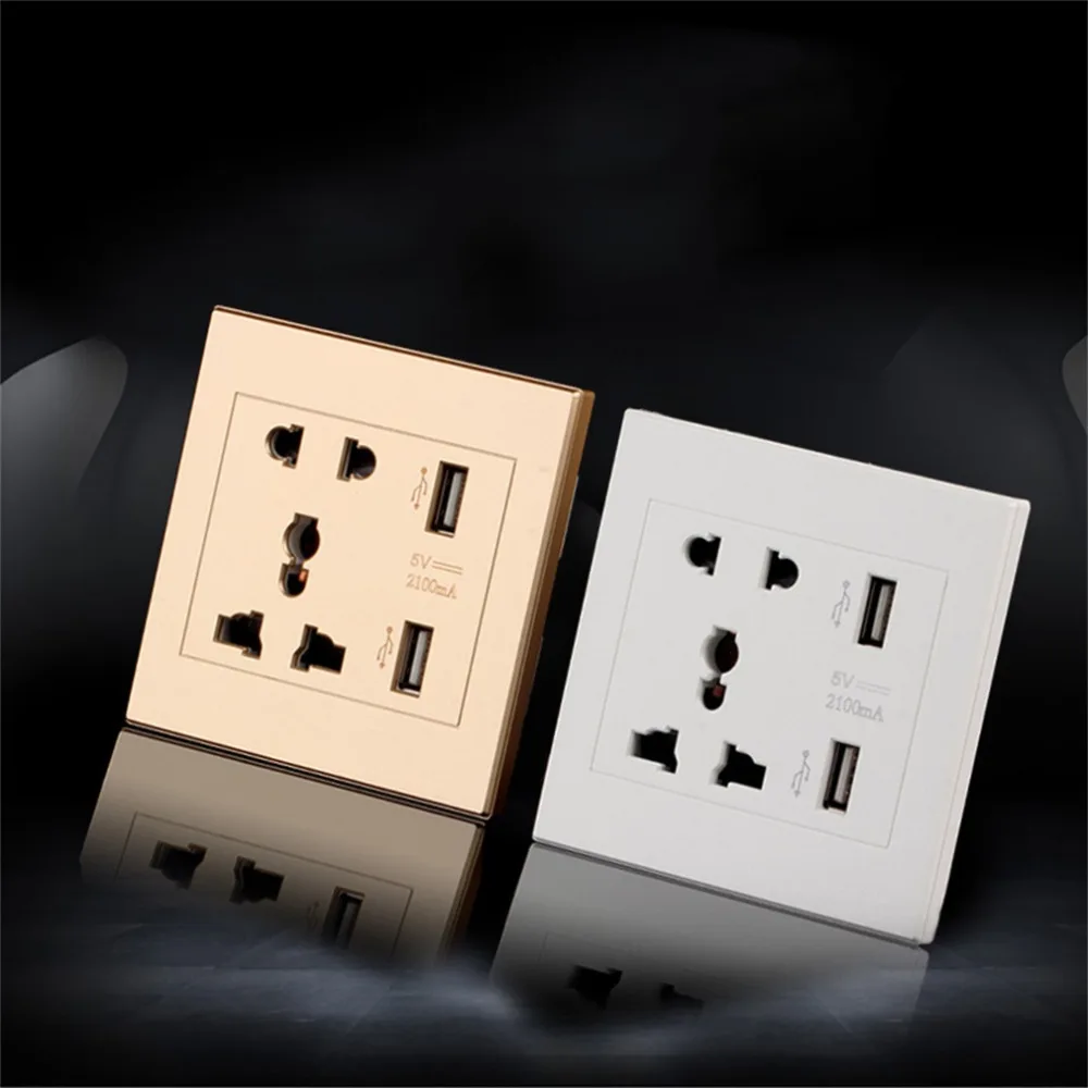 Универсальная настенная розетка с USB 110 250 в перем. Тока 2 порта 5 В|Электрические