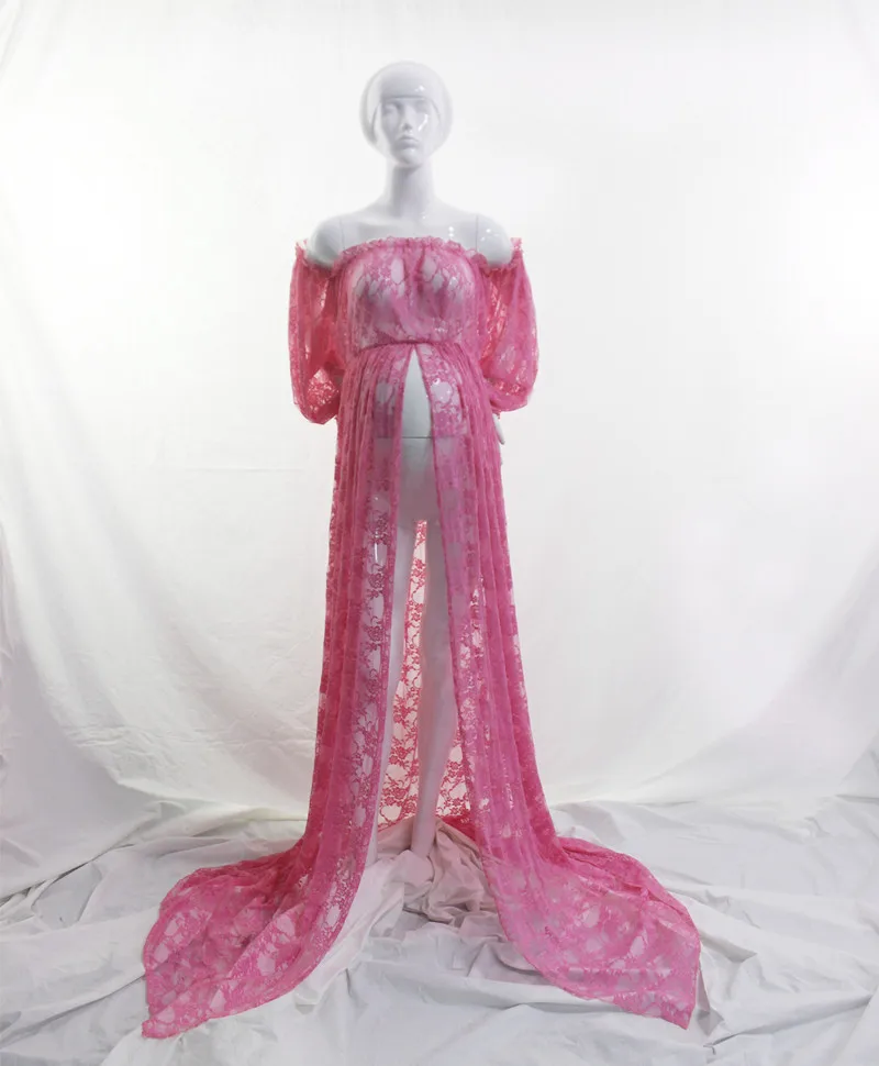 Sexy Maternity Dresses For Photo Shoot Lace Long Maternity Photography Props Pregnancy Dress Pregnant Women Maxi Gown Clothes