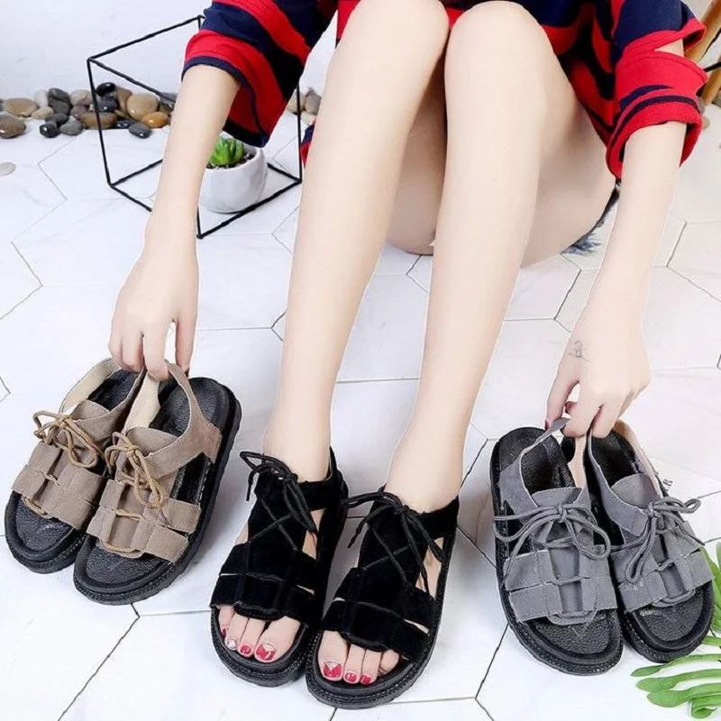 35-40 size Summer women shoe height increasing Open Toe sandals fashion korean platform student shoes beach | Обувь