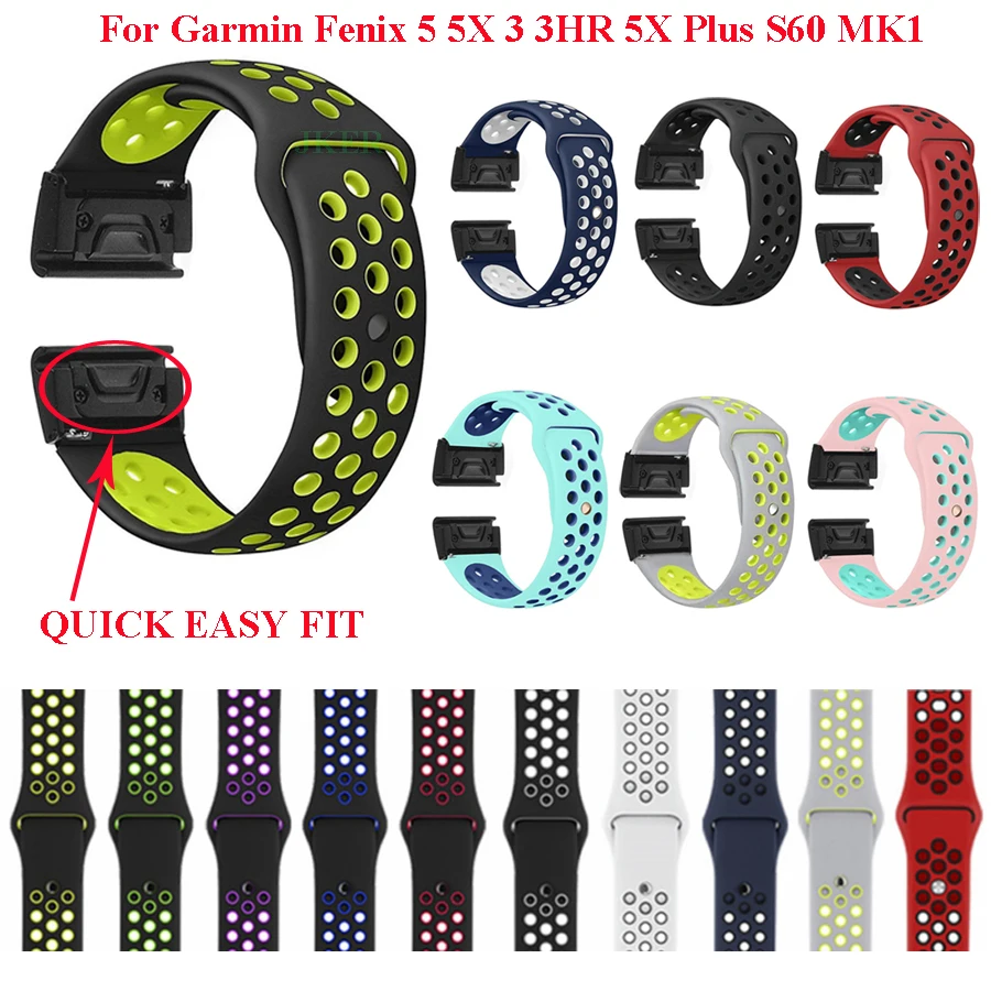 26 мм 22 мягкий силиконовый ремешок для Garmin Fenix 3/Fenix 3 HR/Fenix 5 5X/ 935 браслеты Quick release
