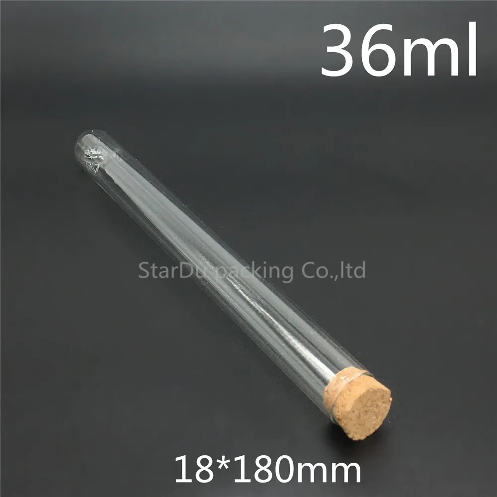 

Round Bottom Tube Cork Tube 18*180mm High Temperature Resistant Thick Glass Tube 36ml high-quality 12pcs