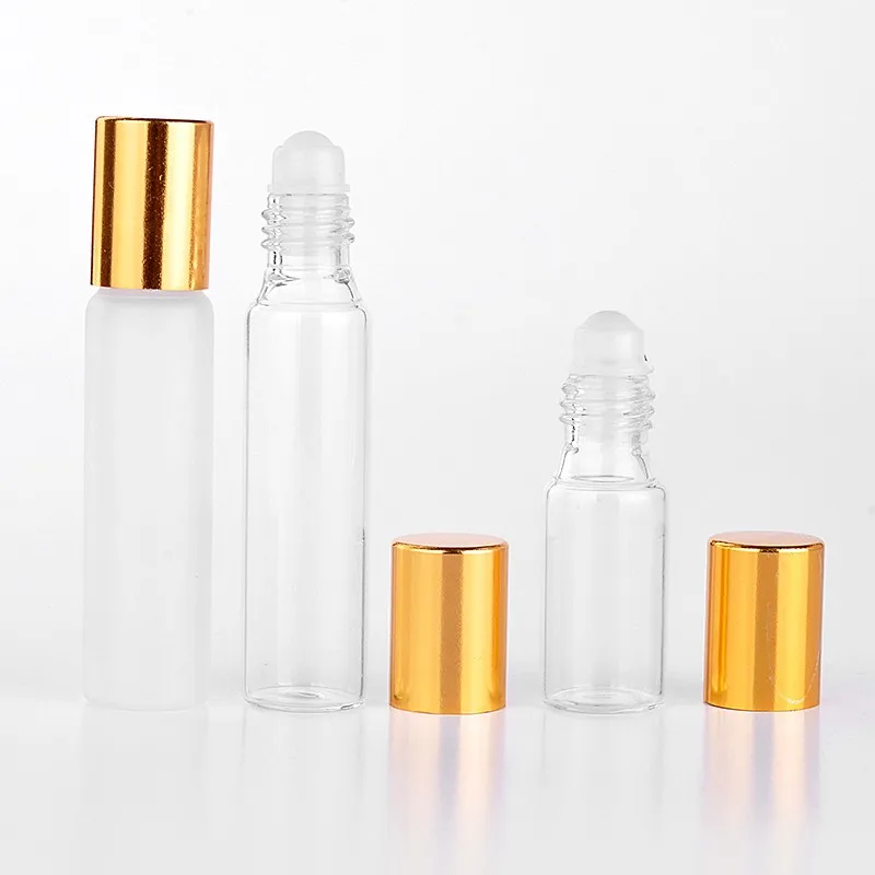 50pcs/lot 5ml 10ml Refillable Perfume Bottle Roll on Bottles for Essential Oils Vial Empty Perfume Sample Roller Bottle